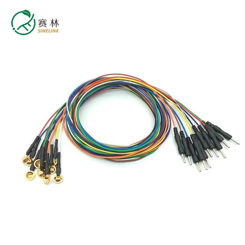gold coated reusable EEG cup electrode wire