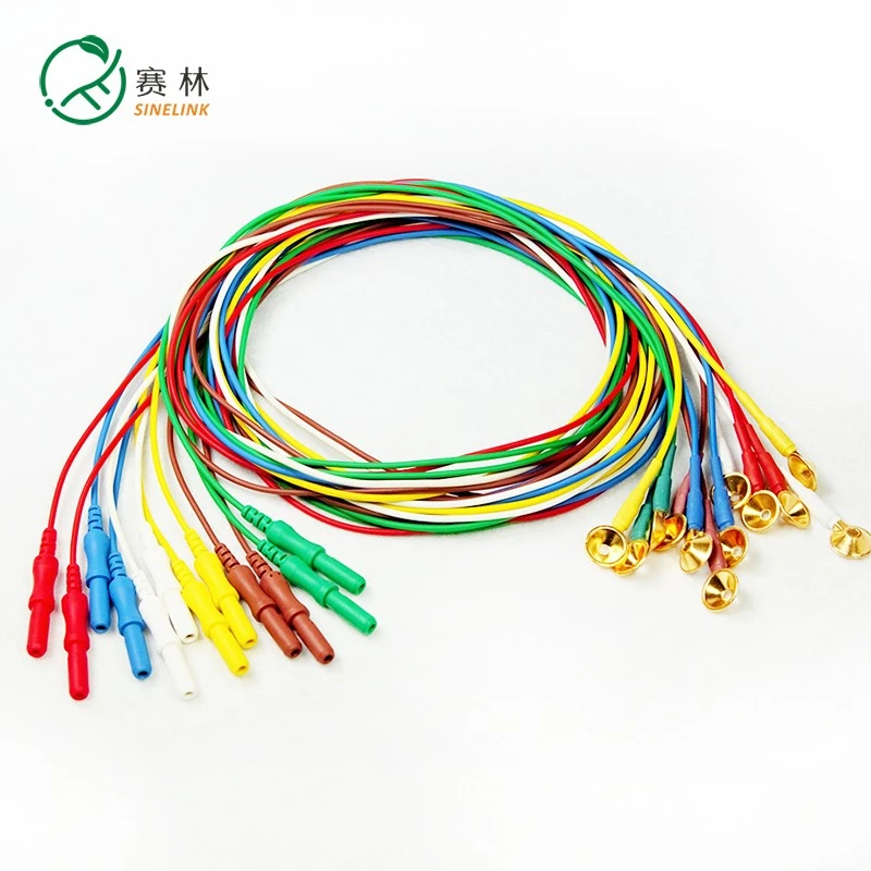 gold plated EEG cup electrode wire